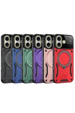 Newface iPhone 16 Kılıf Joy Lens Standlı Kapak - Mor - Görsel 3