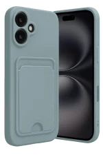 Newface iPhone 16 Kılıf Kelvin Kartvizitli Silikon - Açık Yeşil