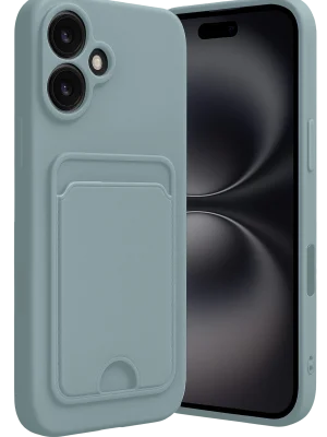 Newface iPhone 16 Kılıf Kelvin Kartvizitli Silikon - Açık Yeşil