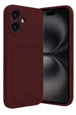 Newface iPhone 16 Kılıf Kelvin Kartvizitli Silikon - Bordo