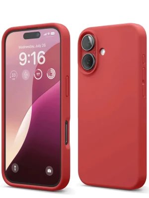 Newface iPhone 16 Kılıf Nano içi Kadife Silikon - Kırmızı