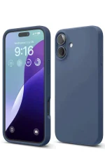 Newface iPhone 16 Kılıf Nano içi Kadife Silikon - Lacivert