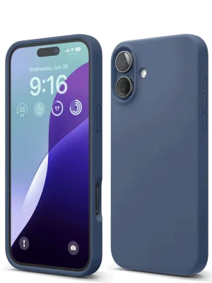 Newface iPhone 16 Kılıf Nano içi Kadife Silikon - Lacivert