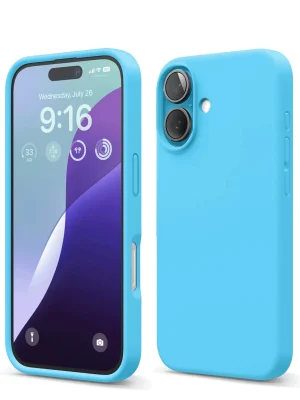 Newface iPhone 16 Kılıf Nano içi Kadife Silikon - Mavi