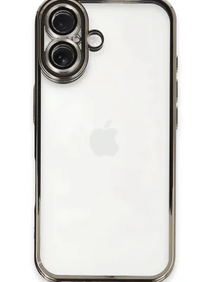 Newface iPhone 16 Kılıf Razer Lensli Silikon - Titanyum Gri