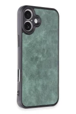 Newface iPhone 16 Plus Kılıf Aras Deri Kapak - Koyu Yeşil - Görsel 2