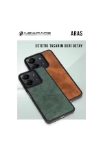 Newface iPhone 16 Plus Kılıf Aras Deri Kapak - Koyu Yeşil - Görsel 3
