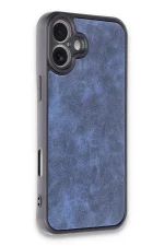 Newface iPhone 16 Plus Kılıf Aras Deri Kapak - Lacivert - Görsel 2