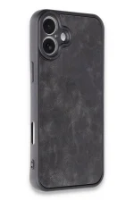 Newface iPhone 16 Plus Kılıf Aras Deri Kapak - Siyah - Görsel 2