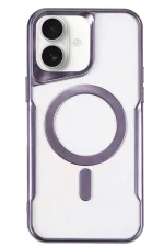 Newface iPhone 16 Plus Kılıf Boyi Magsafe Silikon Kapak - Derin Mor