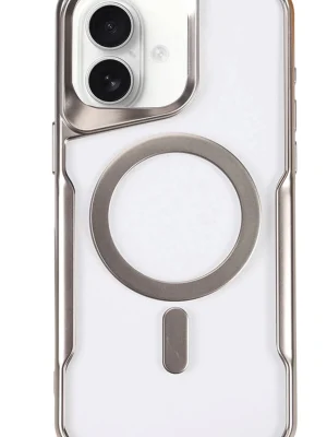 Newface iPhone 16 Plus Kılıf Boyi Magsafe Silikon Kapak - Gümüş