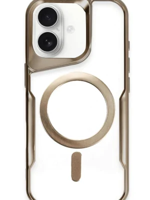 Newface iPhone 16 Plus Kılıf Boyi Magsafe Silikon Kapak - Kahverengi