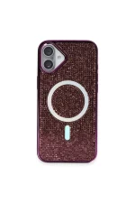 Newface iPhone 16 Plus Kılıf Diamond Magsafe Kapak - Derin Mor