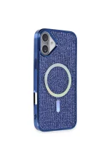 Newface iPhone 16 Plus Kılıf Diamond Magsafe Kapak - Lacivert - Görsel 2