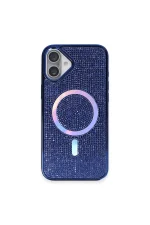 Newface iPhone 16 Plus Kılıf Diamond Magsafe Kapak - Lacivert