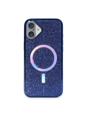 Newface iPhone 16 Plus Kılıf Diamond Magsafe Kapak - Lacivert
