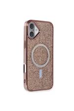 Newface iPhone 16 Plus Kılıf Diamond Magsafe Kapak - Pembe - Görsel 2
