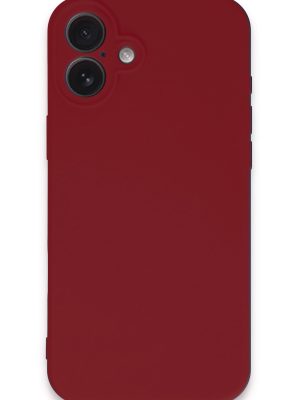 Newface iPhone 16 Plus Kılıf First Silikon - Kırmızı