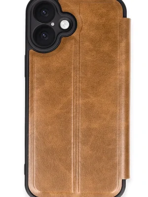 Newface iPhone 16 Plus Kılıf Flip Cover - Taba