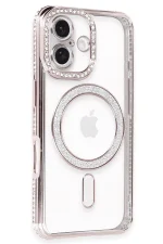 Newface iPhone 16 Plus Kılıf Joke Simli Magneticsafe Kılıf - Pembe - Görsel 2