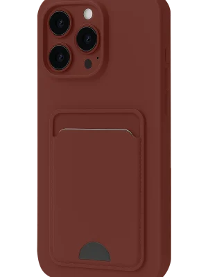 Newface iPhone 16 Plus Kılıf Kelvin Kartvizitli Silikon - Bordo