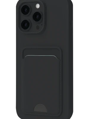 Newface iPhone 16 Plus Kılıf Kelvin Kartvizitli Silikon - Siyah