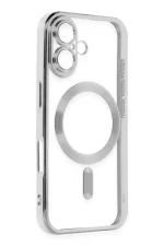 Newface iPhone 16 Plus Kılıf Kross Magneticsafe Kapak - Gümüş - Görsel 2