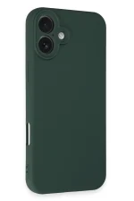 Newface iPhone 16 Plus Kılıf Nano içi Kadife Silikon - Koyu Yeşil - Görsel 2