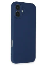 Newface iPhone 16 Plus Kılıf Nano içi Kadife Silikon - Lacivert - Görsel 2