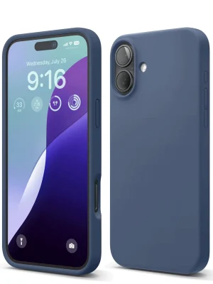 Newface iPhone 16 Plus Kılıf Nano içi Kadife Silikon - Lacivert