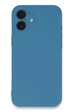 Newface iPhone 16 Plus Kılıf Nano içi Kadife Silikon - Mavi - Görsel 3