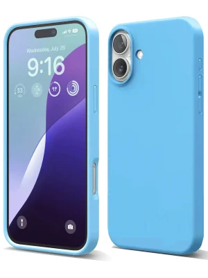 Newface iPhone 16 Plus Kılıf Nano içi Kadife Silikon - Mavi