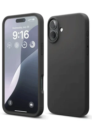 Newface iPhone 16 Plus Kılıf Nano içi Kadife Silikon - Siyah