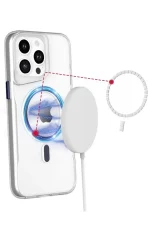 Newface iPhone 16 Plus Kılıf PC Poso Magsafe Kapak - Şeffaf - Görsel 3