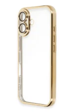 Newface iPhone 16 Plus Kılıf Razer Lensli Silikon - Gold - Görsel 2