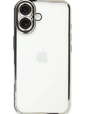 Newface iPhone 16 Plus Kılıf Razer Lensli Silikon - Gümüş