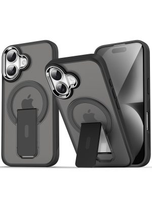 Newface iPhone 16 Plus Kılıf Tork Magsafe Standlı Kapak - Siyah