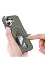 Newface iPhone 16 Plus Kılıf Tork Magsafe Standlı Kapak - Siyah - Görsel 2