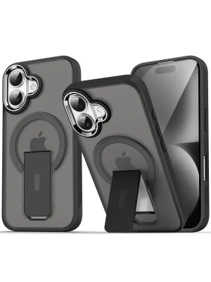 Newface iPhone 16 Plus Kılıf Tork Magsafe Standlı Kapak - Siyah