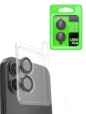 Newface iPhone 16 Plus Raze Metal Kamera Lens - Siyah