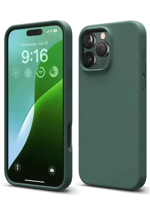 Newface iPhone 16 Pro Kılıf First Silikon - Koyu Yeşil