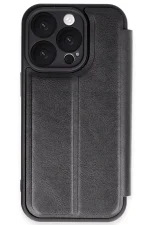 Newface iPhone 16 Pro Kılıf Flip Cover - Siyah