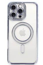 Newface iPhone 16 Pro Kılıf Joke Simli Magneticsafe Kılıf - Mavi