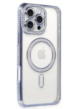 Newface iPhone 16 Pro Kılıf Joke Simli Magneticsafe Kılıf - Mavi - Görsel 2