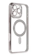 Newface iPhone 16 Pro Kılıf Joke Simli Magneticsafe Kılıf - Pembe - Görsel 3