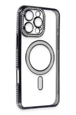 Newface iPhone 16 Pro Kılıf Joke Simli Magneticsafe Kılıf - Siyah - Görsel 3