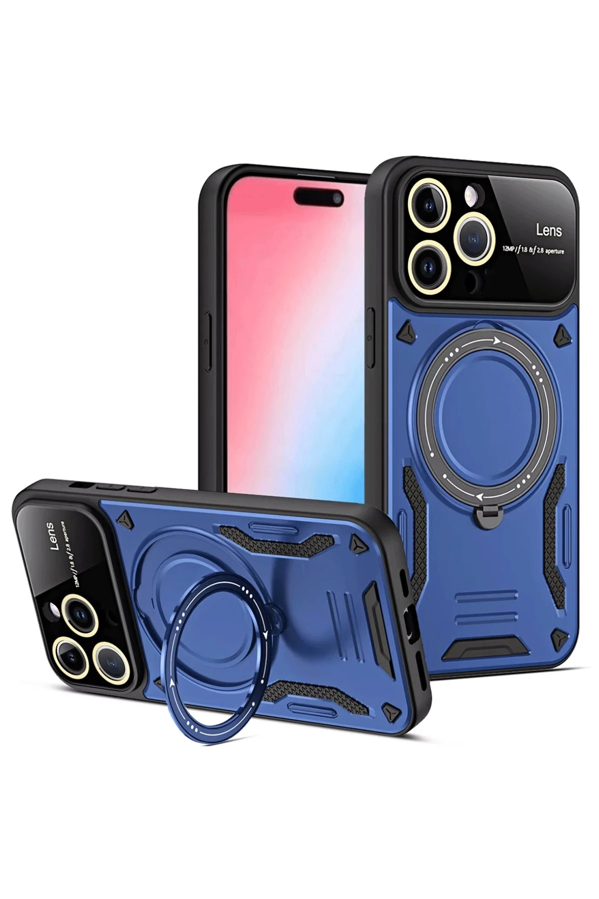 newface-iphone-16-pro-kilif-joy-lens-standli-kapak-lacivert-default.webp Newface iPhone 16 Pro Kılıf Joy Lens Standlı Kapak - Lacivert - Görsel 1