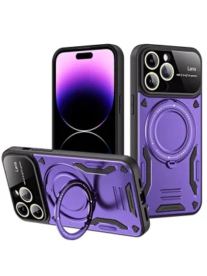 Newface iPhone 16 Pro Kılıf Joy Lens Standlı Kapak - Mor