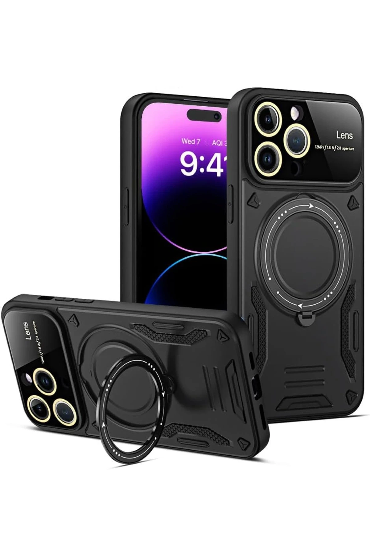 newface-iphone-16-pro-kilif-joy-lens-standli-kapak-siyah-default.webp Newface iPhone 16 Pro Kılıf Joy Lens Standlı Kapak - Siyah - Görsel 1