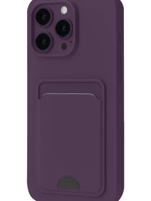 Newface iPhone 16 Pro Kılıf Kelvin Kartvizitli Silikon - Derin Mor